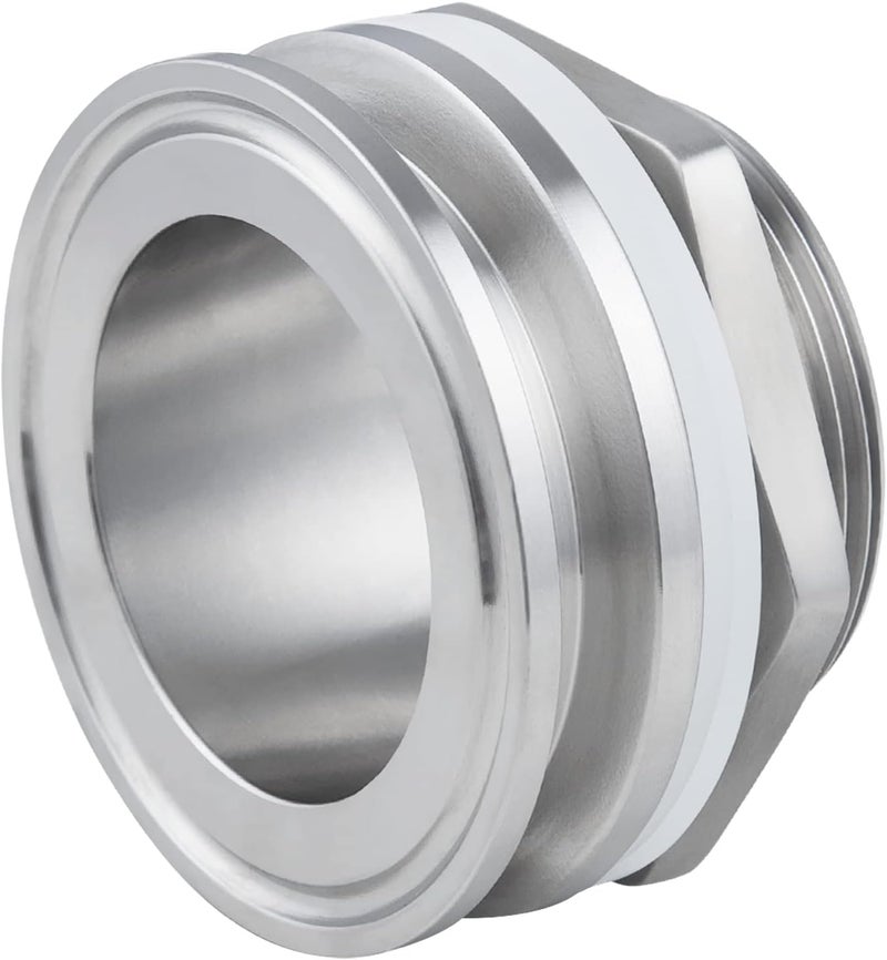 worldwhere 2" Tri Clamp Bulkhead Compression Fittings,Stainless Steel 304 Homebrew Kettle Weldless Bulkhead - Image 1